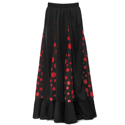 Jupe de Flamenco Noire et Rouge avec Quilles