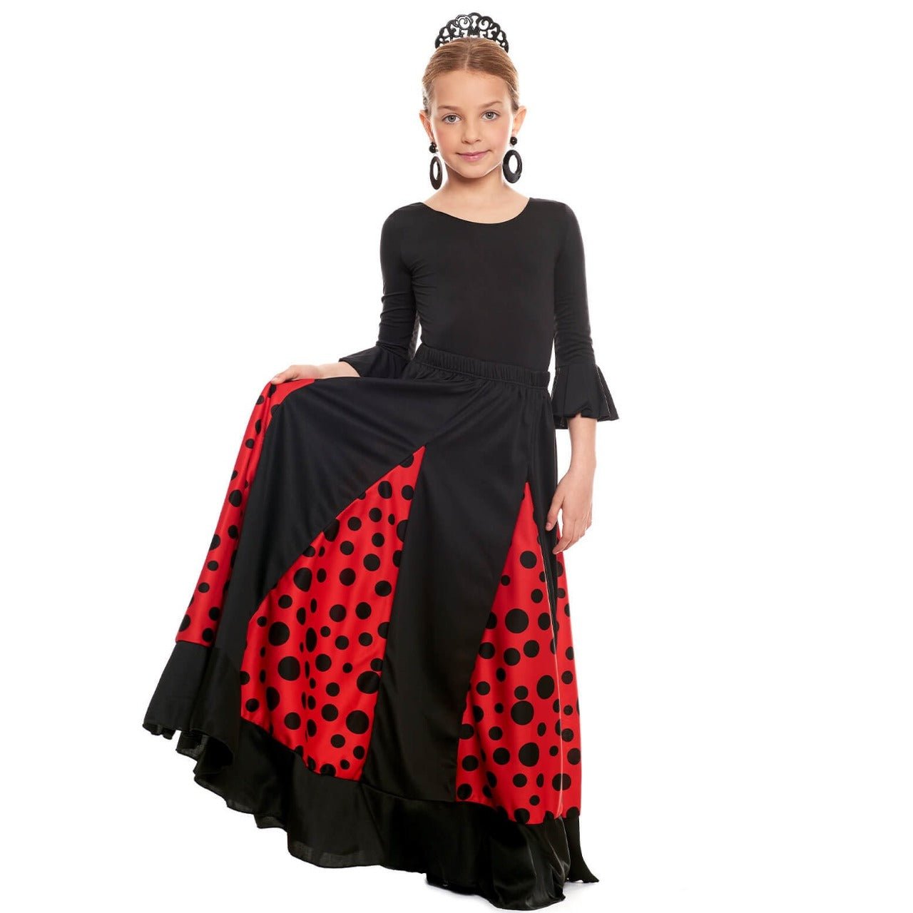 Jupe Flamenco avec Quilles Noires pour enfants