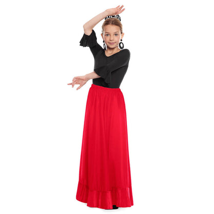 Jupe de Flamenco Rouge Répétition pour enfants