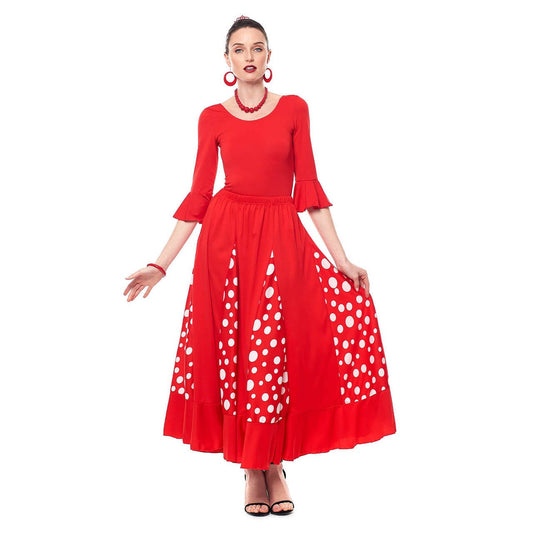 Jupe Flamenco Rouge avec Quilles