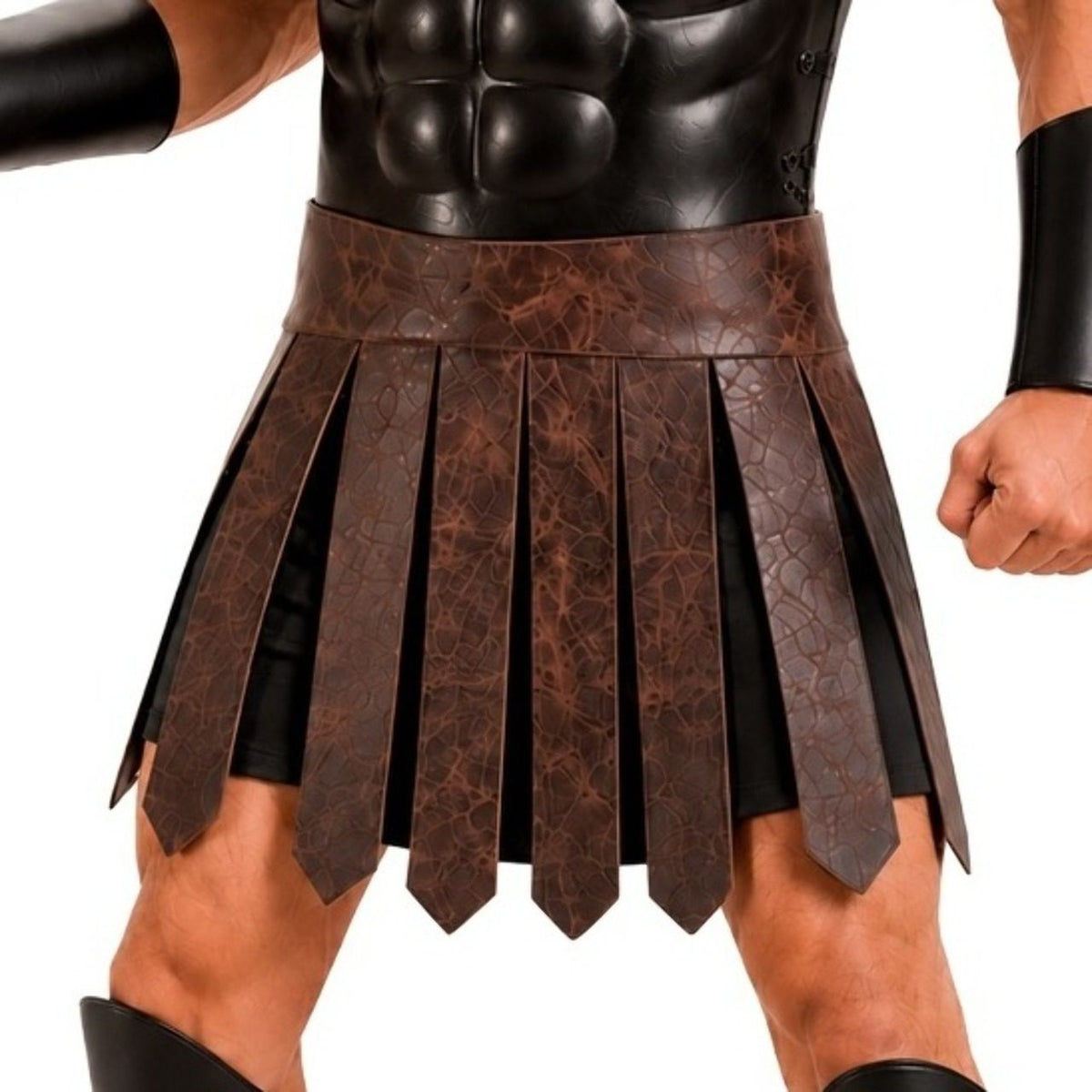 Jupe de gladiateur marron en cuir