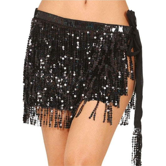 Jupe paréo noire à paillettes