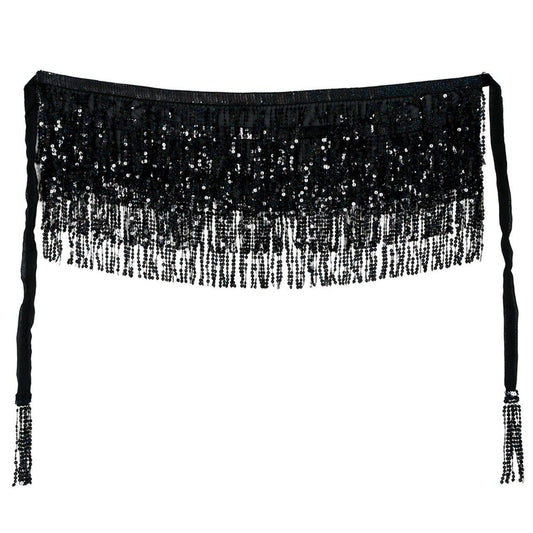 Jupe paréo noire à paillettes