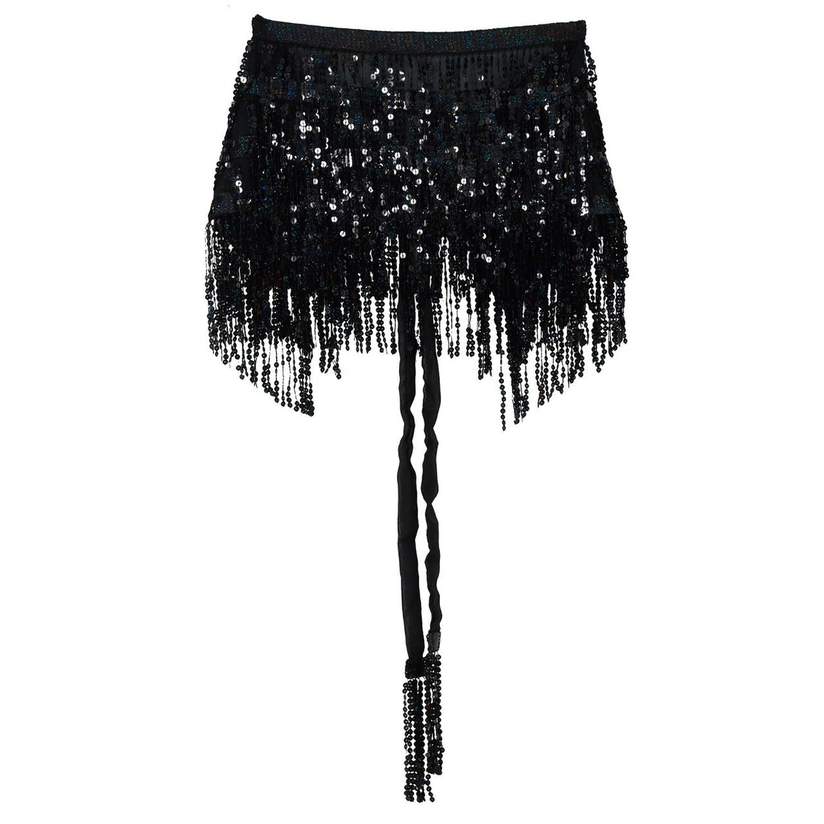 Jupe paréo noire à paillettes