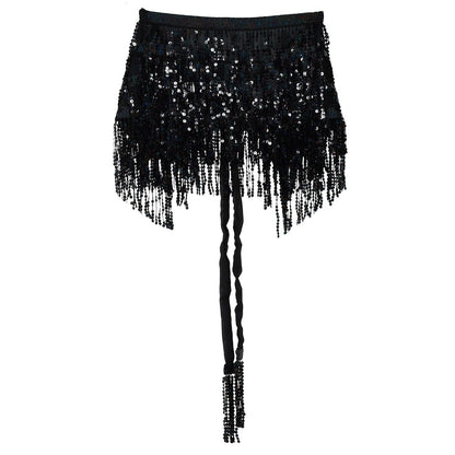 Jupe paréo noire à paillettes