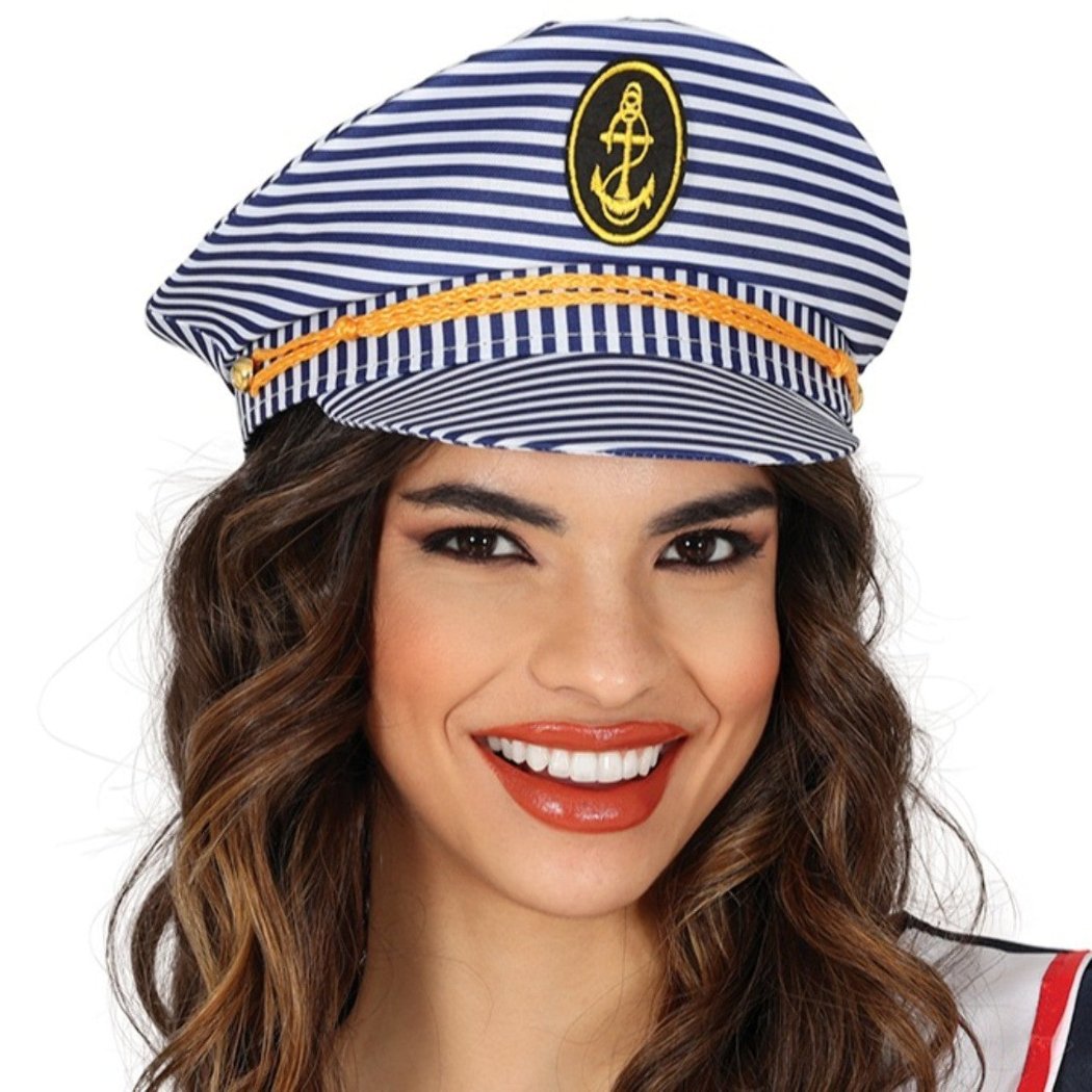 Casquette Capitaine Marine Rayée