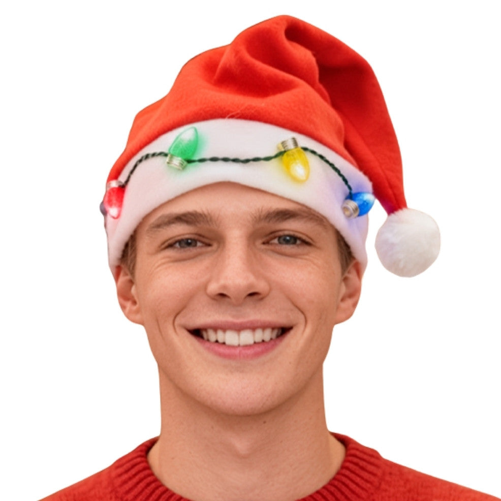 Bonnet de Père Noël Ampoules Lumineuses