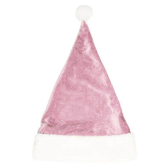 Bonnet du Père Noël en Velours Rose