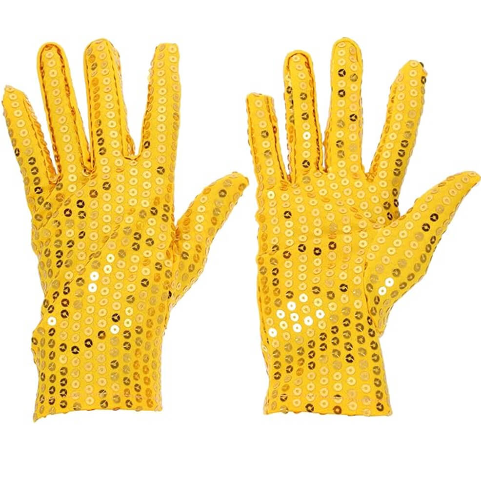 Gants à paillettes jaunes