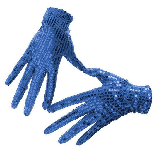Gants à Paillettes Bleu