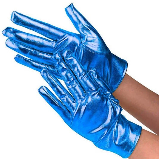 Gants Bleu Métallisé