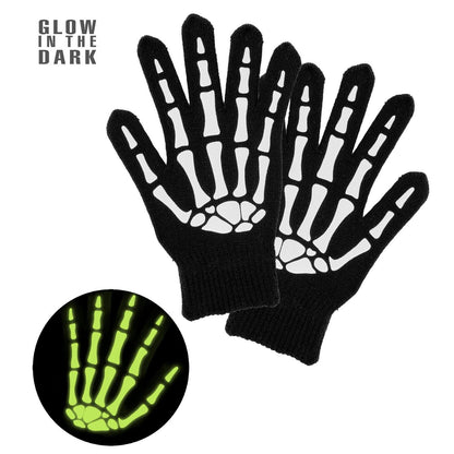 Gants de squelette os Glow