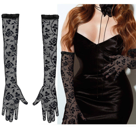 Gants Longs Gothiques Roses