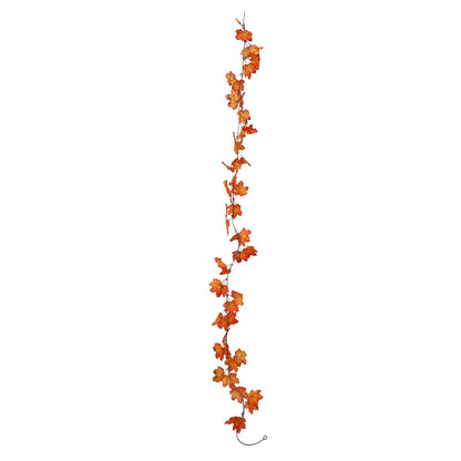 Guirlande de feuilles orange automne