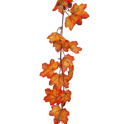 Guirlande de feuilles orange automne