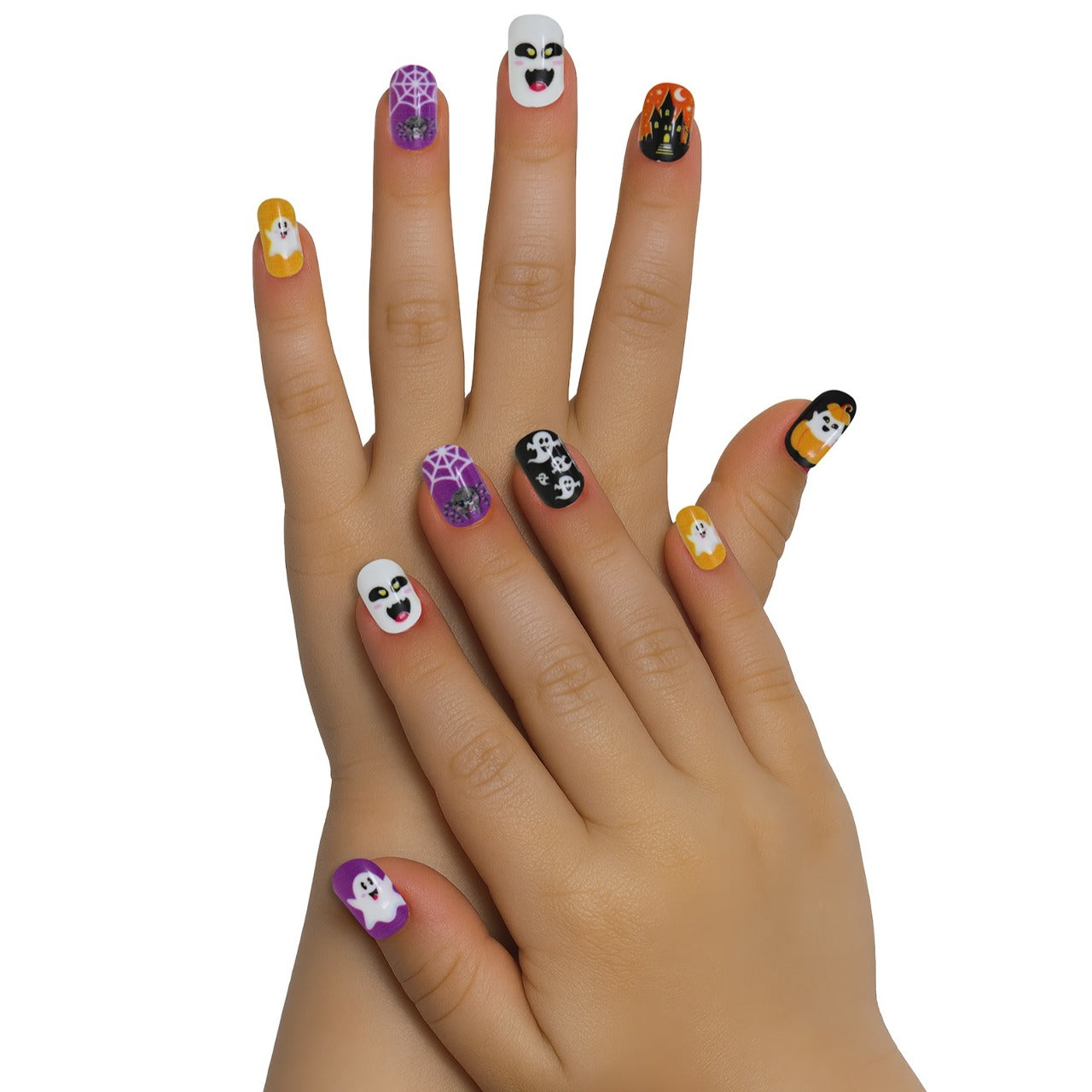 Kit 12 Ongles Halloween Fantômes enfant