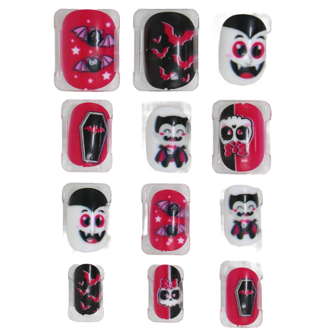 Kit 12 Ongles Halloween Vampires enfant