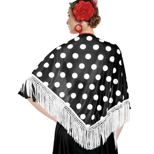 Châle à pois blancs