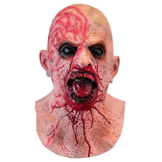 Masque Latex de Zombie Sanglant avec Col