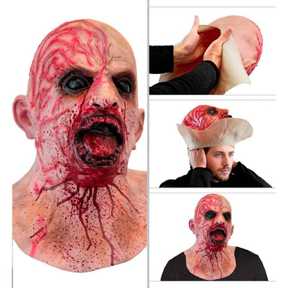 Masque en latex de Zombie Sanglant avec Col