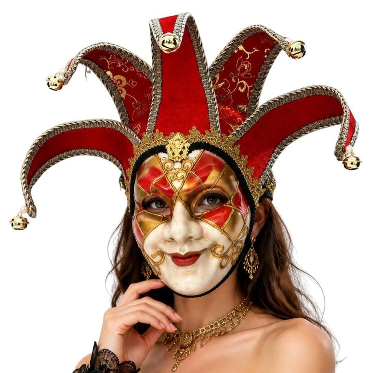 Masque Vénitien Rouge Deluxe