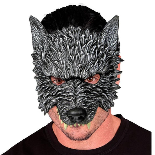 Demi-masque de loup gris