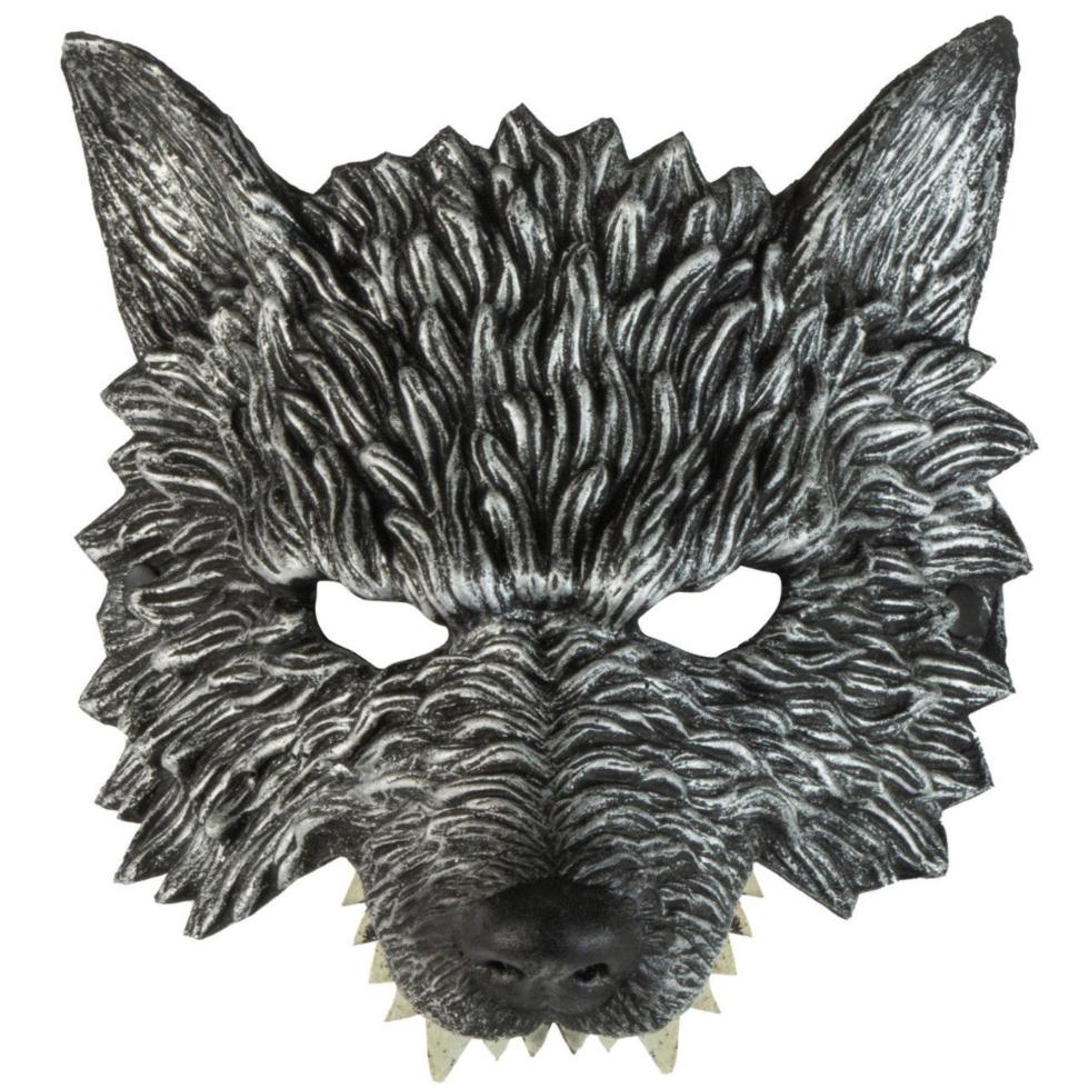 Demi-masque de loup gris