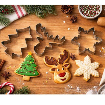 Pack de 3 Moules Métalliques pour Biscuits de Noël