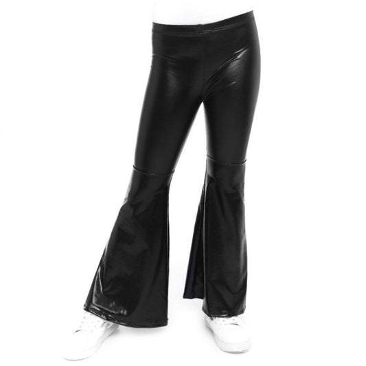 Pantalon évasé noir métallisé pour enfant