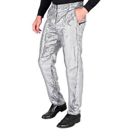 Pantalon à paillettes argenté