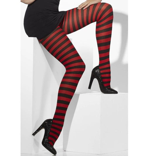 Collants Rayées Rouge et Noire Deluxe