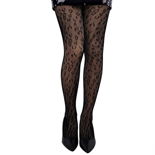 Collant résille léopard