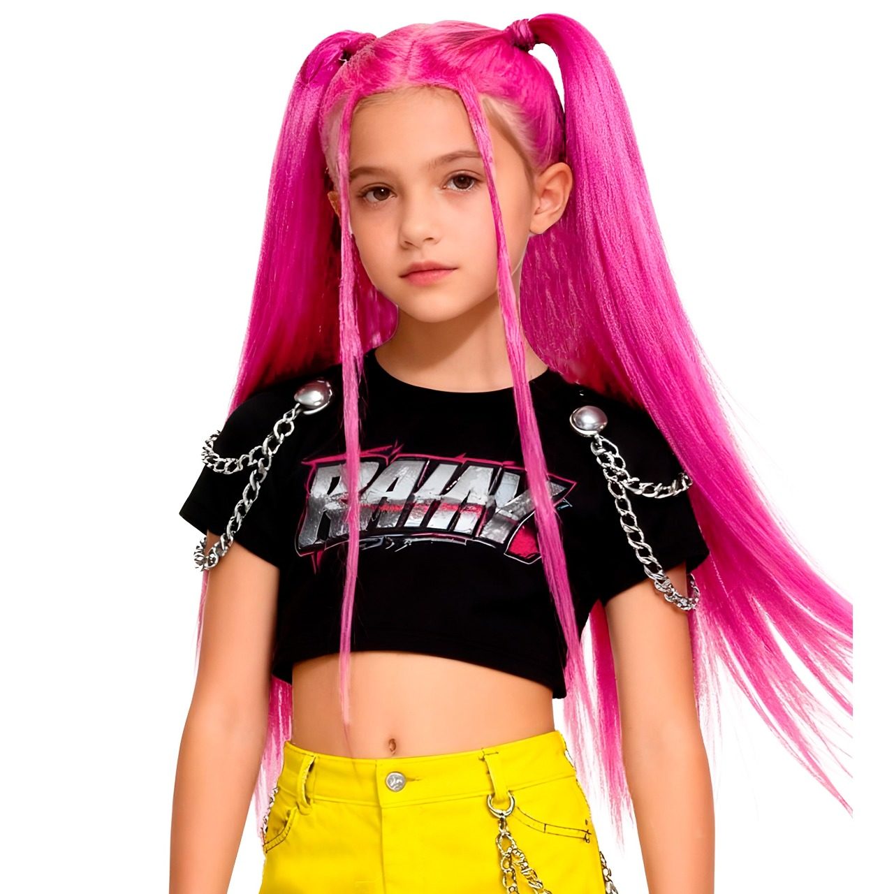 Perruque Chanteuse K-Pop Fuchsia enfant