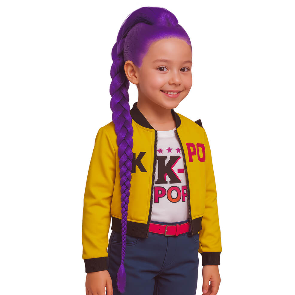 Perruque de Guerrière K-Pop Rumi pour enfant