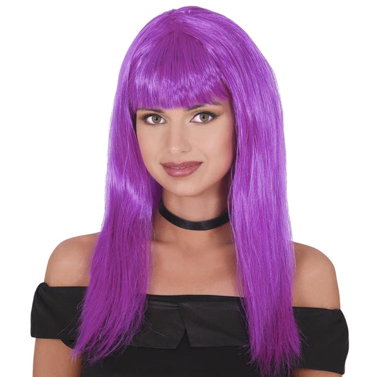 Perruque Fuchsia Cheveux Longue Éco