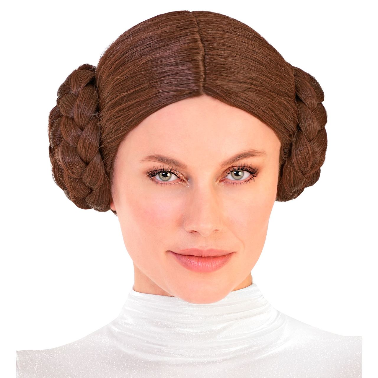 Perruque de Princesse Leia Marron