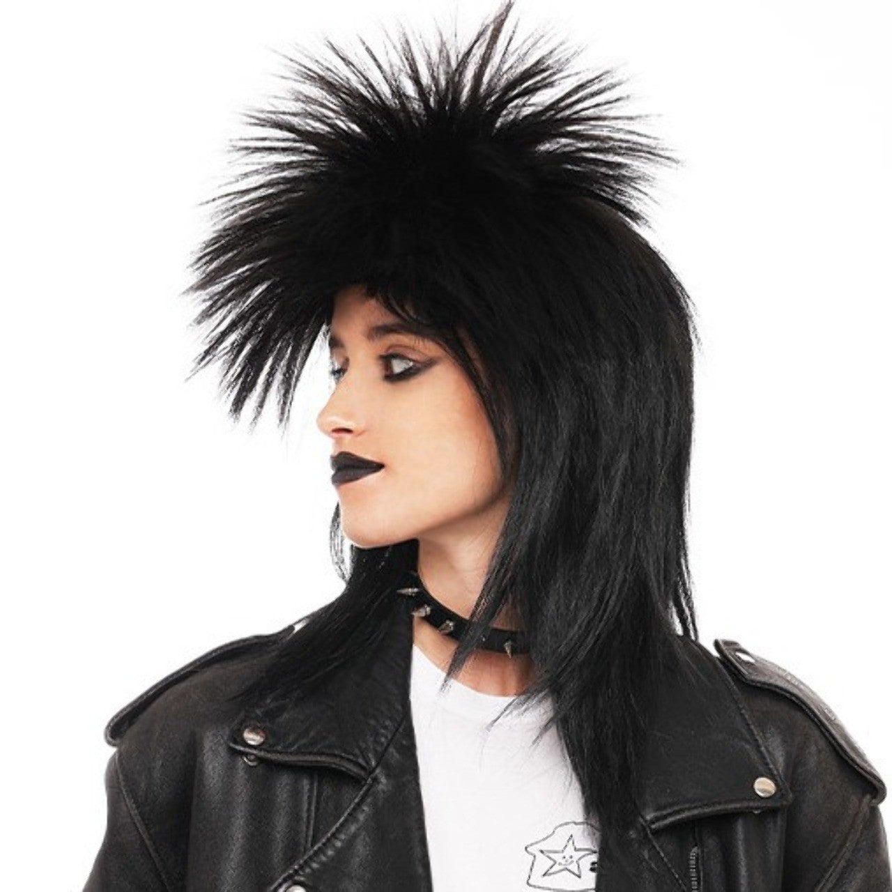 Perruque Punk Longue Noire