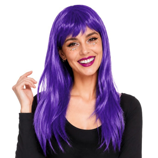 Perruque Violette Lisse