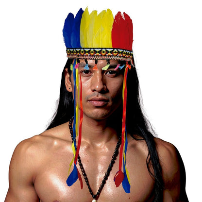 Coiffe d’Indien à Plumes Colorées