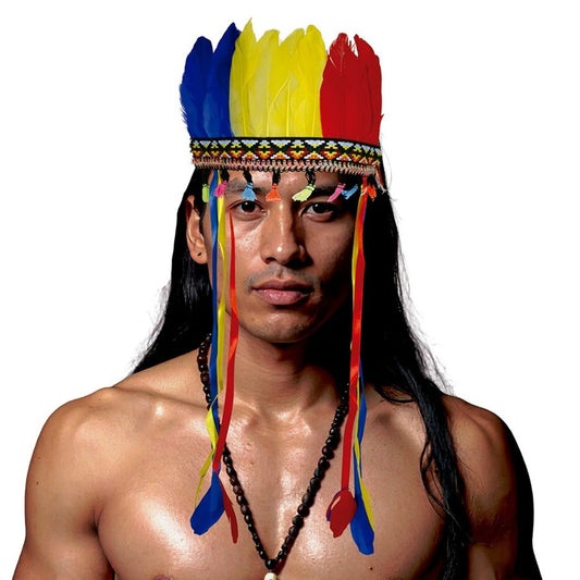 Coiffe d’Indien à Plumes Colorées