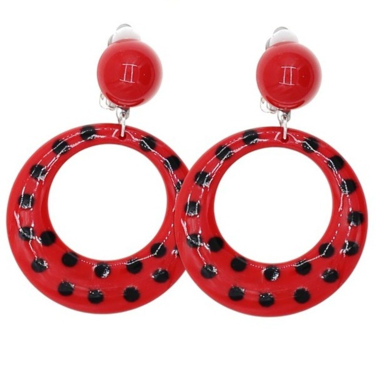 Boucles d'Oreilles Flamenco Rouges et Noires