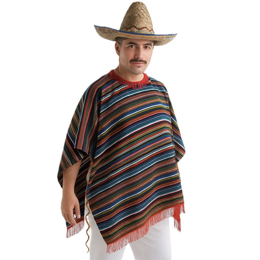 Poncho Mexicain Rayures adulte