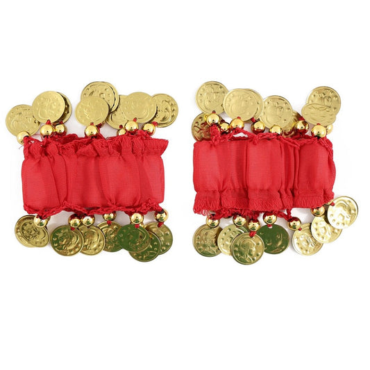 Bracelets de gitane rouges avec pièces