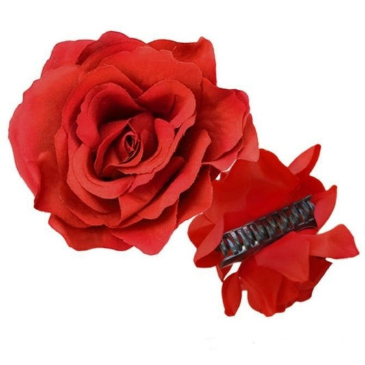 Rose de Flamenco Rouge avec Clip