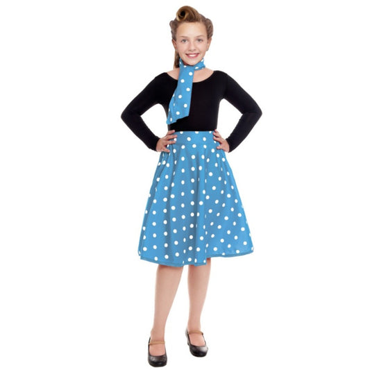 Ensemble enfant bleu à pois années 50