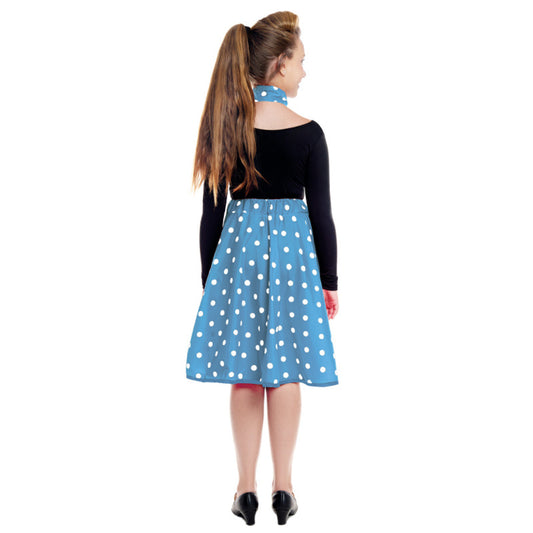 Ensemble enfant bleu à pois années 50