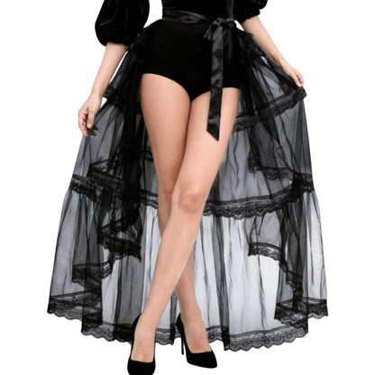 Surjupe en tulle noire