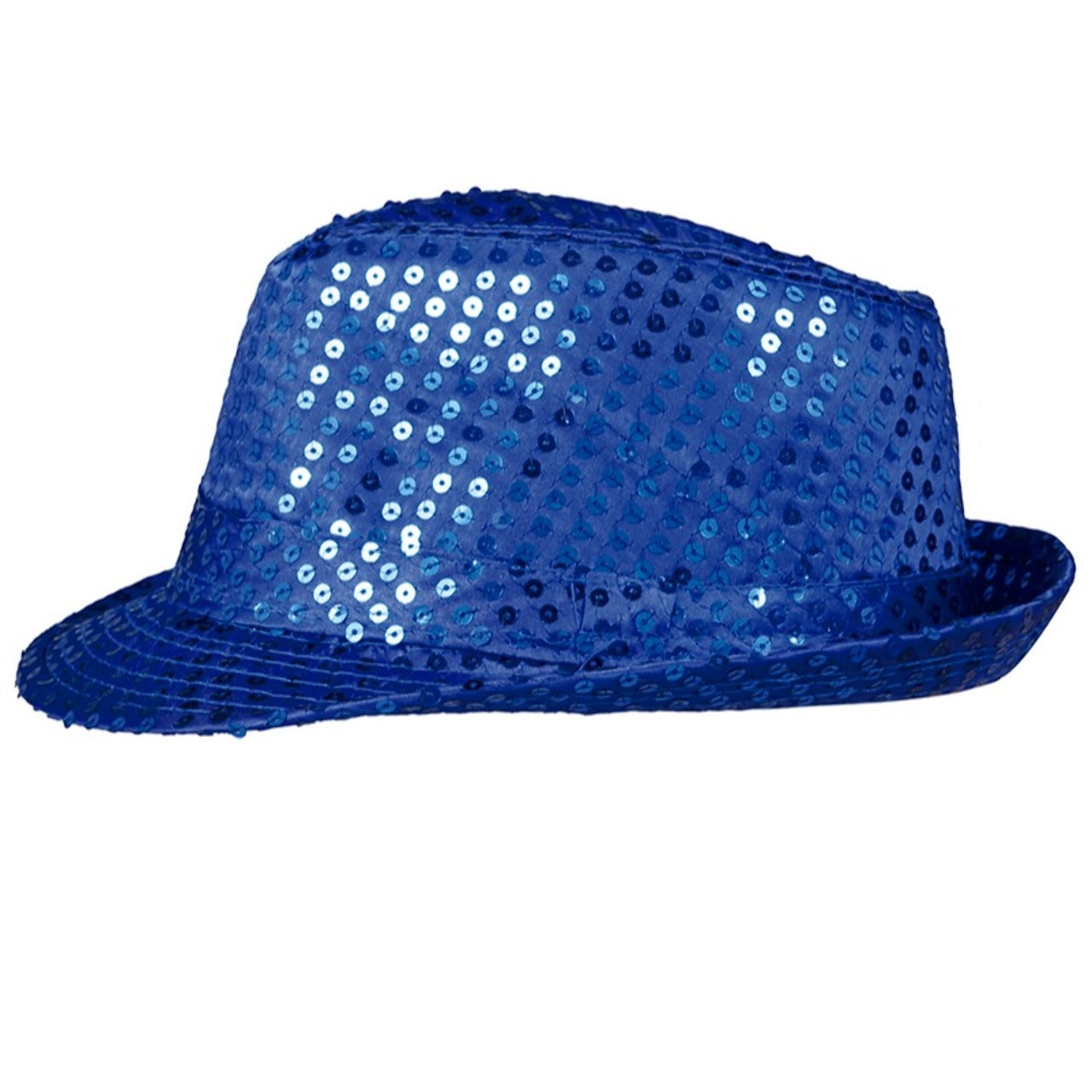 Chapeau de Gangster à Paillettes Bleues Éco