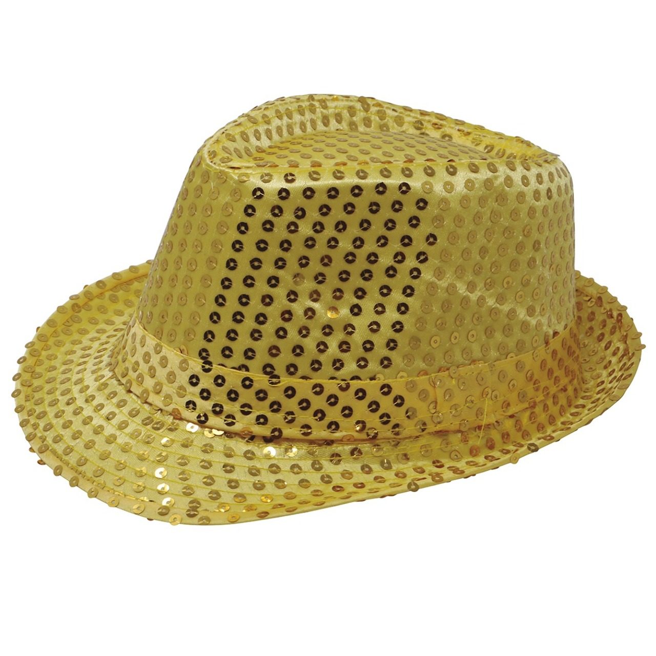 Chapeau de Gangster à Paillettes Dorées Éco