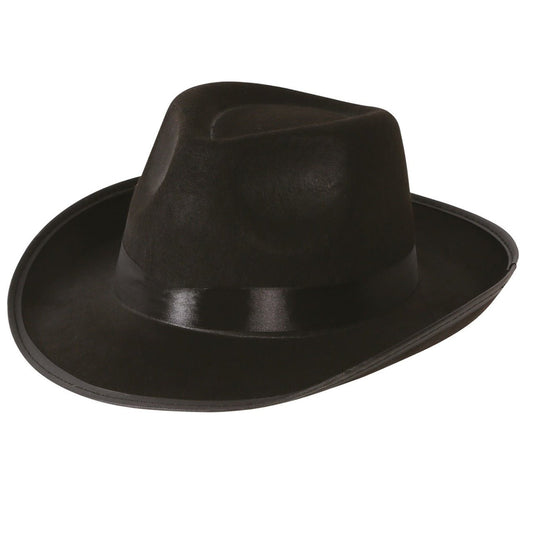 Chapeau de Gangster Noir de luxe